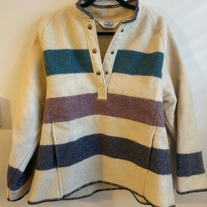 Vintage Woolrich Woman Striped Wool Blanket Coat